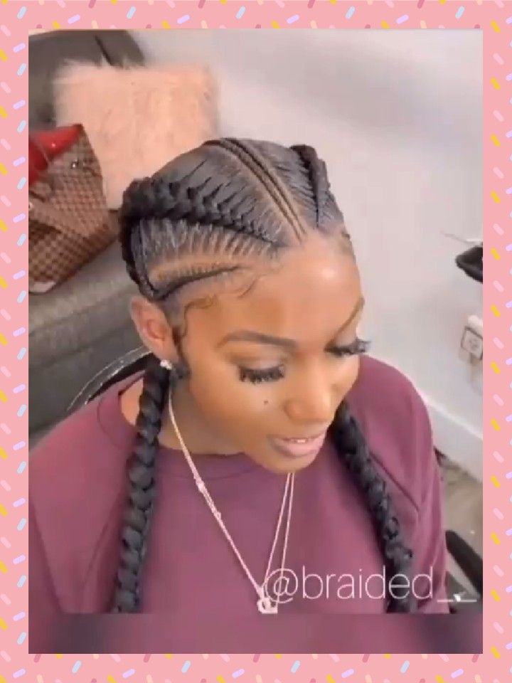 Two Goddess Braids Cornrows, Two Feed In Braids Cornrows, 4 Cornrows Braids Black Women, 2 Cornrows Braids For Black Women, Two Cornrows Braids For Black Women, Two Feed In Braids With Weave, 2 Stitch Feed In Braids, 2 Feed In Braids Hairstyles, 4 Braids Cornrows