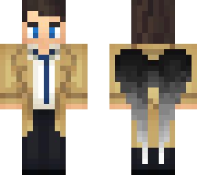 an image of two people dressed up in pixel art style clothes and one is wearing a suit