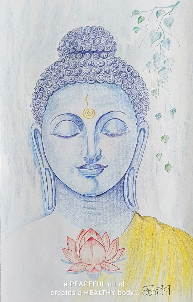 a drawing of a buddha with the words, create a healthy body