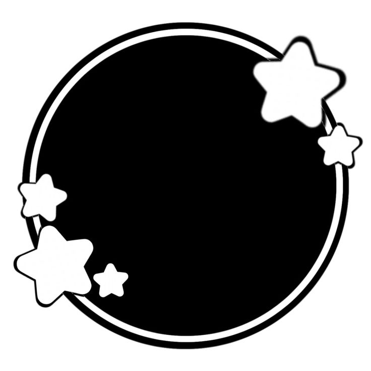 a black and white circle with stars on it