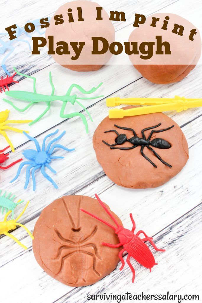 How to make fossil play dough recipe - this sensory recipe for kids is a homemade play dough that works great for imprinting bugs, fossils, and other nature crafts! Great for science lessons and hands on exploring with kids!  #sensory #play #kids #fossil #bugs #homemade #recipe #science #learning #preschool Bug Fossils, Pete The Cat Art, Nature Crafts For Kids, Best Playdough Recipe, Fossils Activities, Sensory Play Recipes, Play Dough Recipe, July Art, Kids Sensory Play