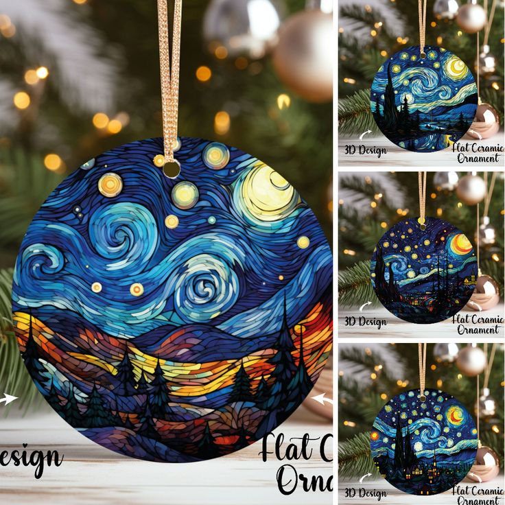 an ornament with the starr night painting on it