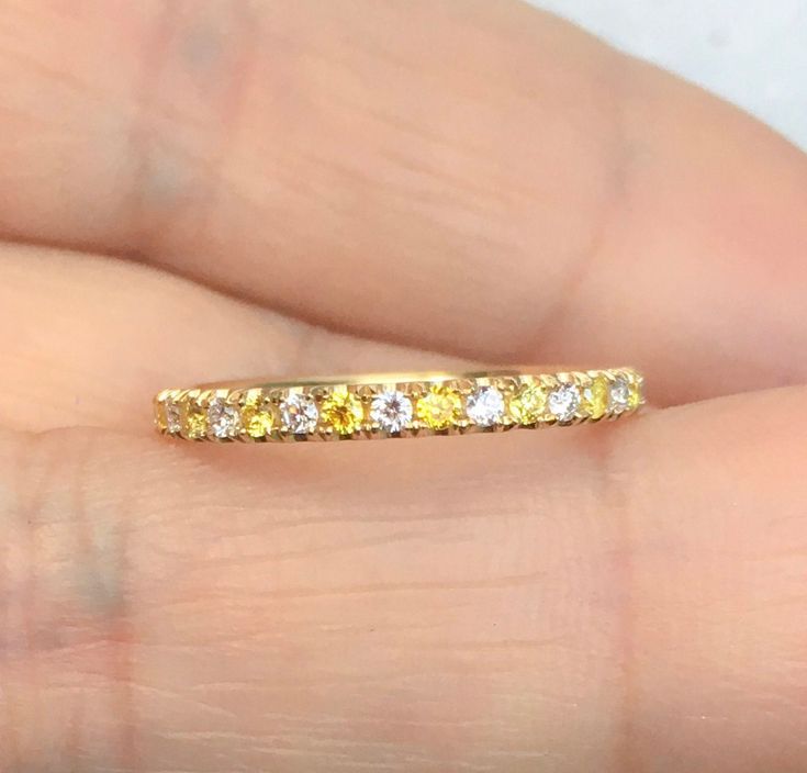 Yellow Diamond Band, Yellow Diamond Wedding Band, Divorce Ring, Ring Pop, Etsy Promotion, Diamond Stacks, Yellow Diamonds, Fancy Yellow Diamond, White Lab