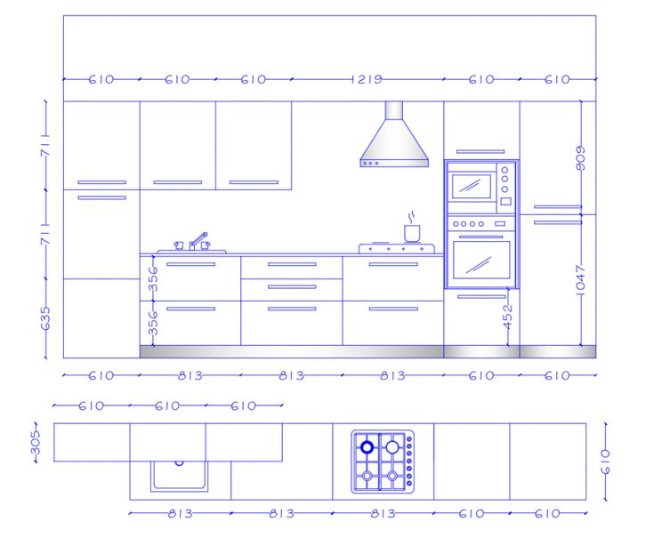 a blueprint drawing of a kitchen with an oven, sink and countertop area