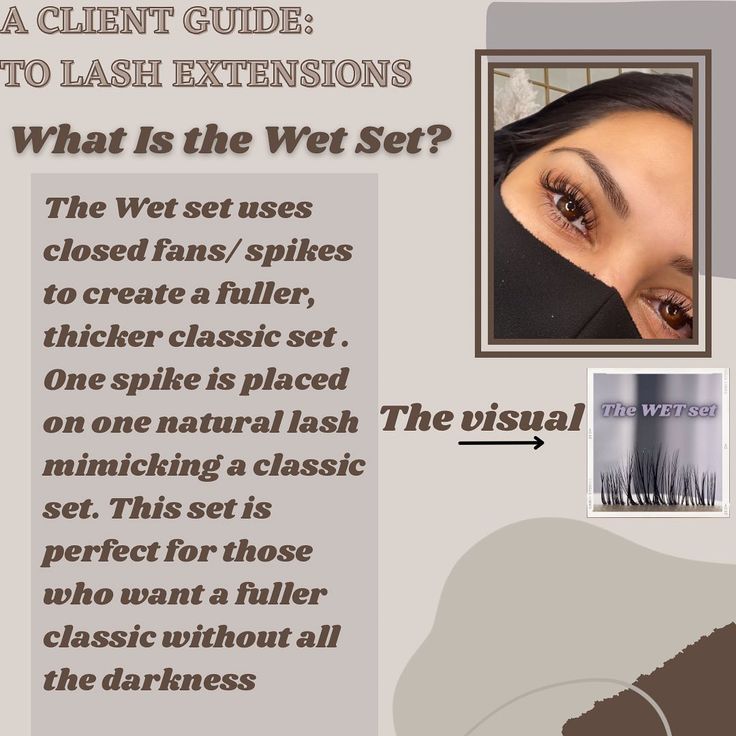 Classic Lash Extensions Description, Wet Classic Lash Extensions, Lash Models Needed Post, Lash Models Needed, Lashes Business Ideas, Wet Set Lash Extensions, Lashes Content, Lash Tech Room, Tech Internship