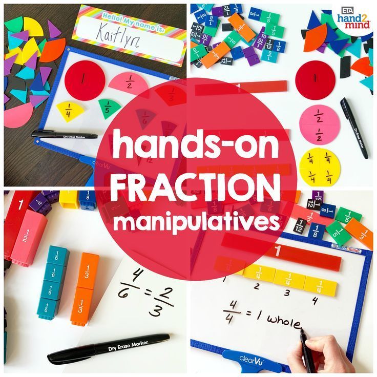 hands - on fraction activities for kids to do with their numbers and placemats