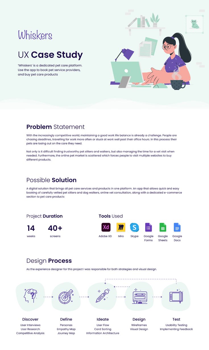 an info sheet with the words ux case study on it