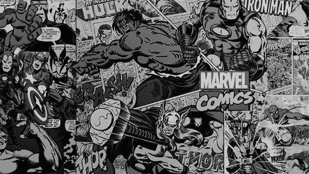 an image of the avengers and captain america collaged in black and white paper