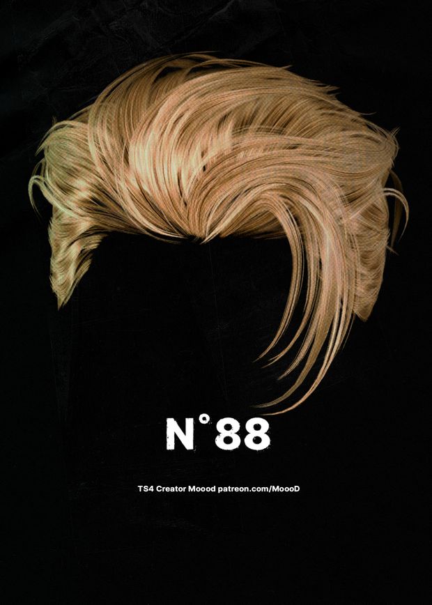 the back of a wig with blonde hair on it's head and text that reads n88