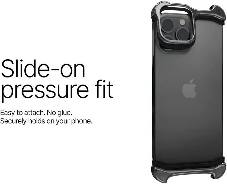 an iphone case with the text slide - on pressure fit easy to attach, secure holds on your phone