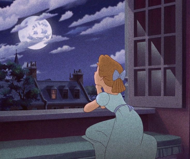 Looking At The Moon, Old Disney Movies, Personajes Studio Ghibli, Peter Pan Disney, Peter And Wendy, Behind Blue Eyes, Desain Quilling, Karakter Disney, Angel Cake