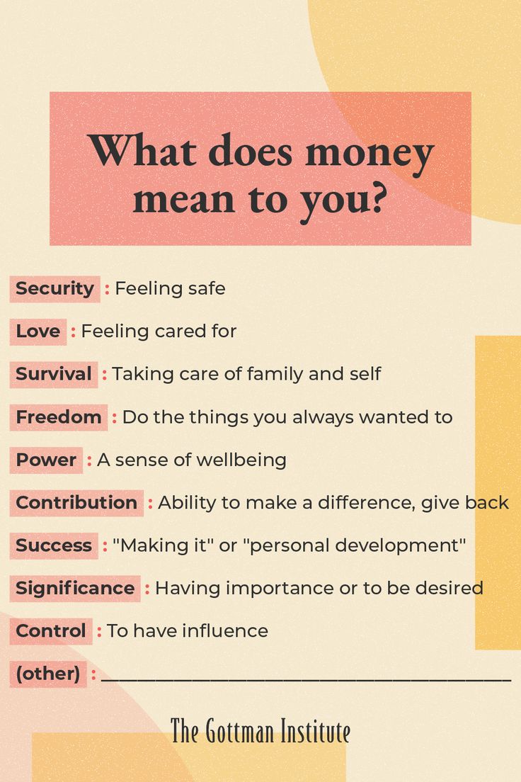 an info sheet with the words what does money mean to you? and other information