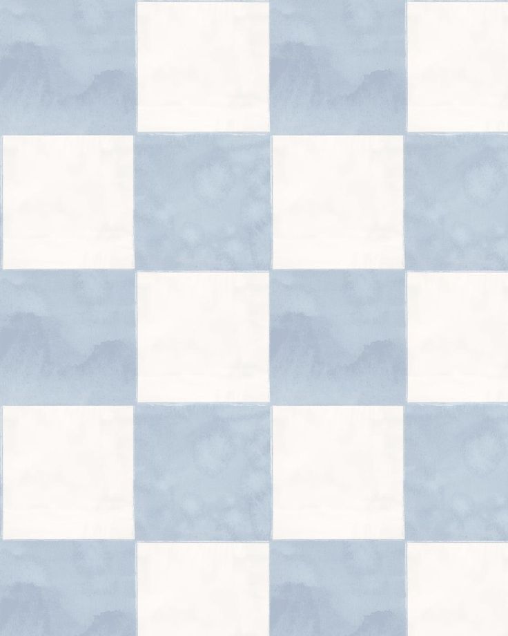 a blue and white checkerboard wallpaper pattern that looks like it has been painted