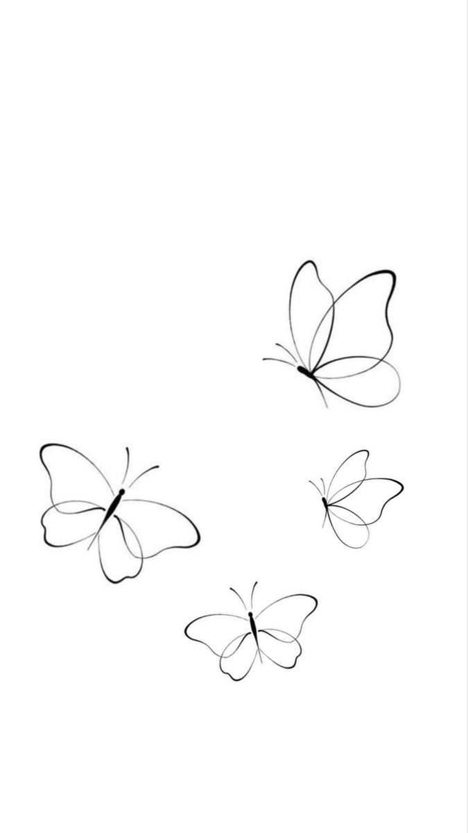 three butterflies flying in the air with one black and white photo behind them, on a white background