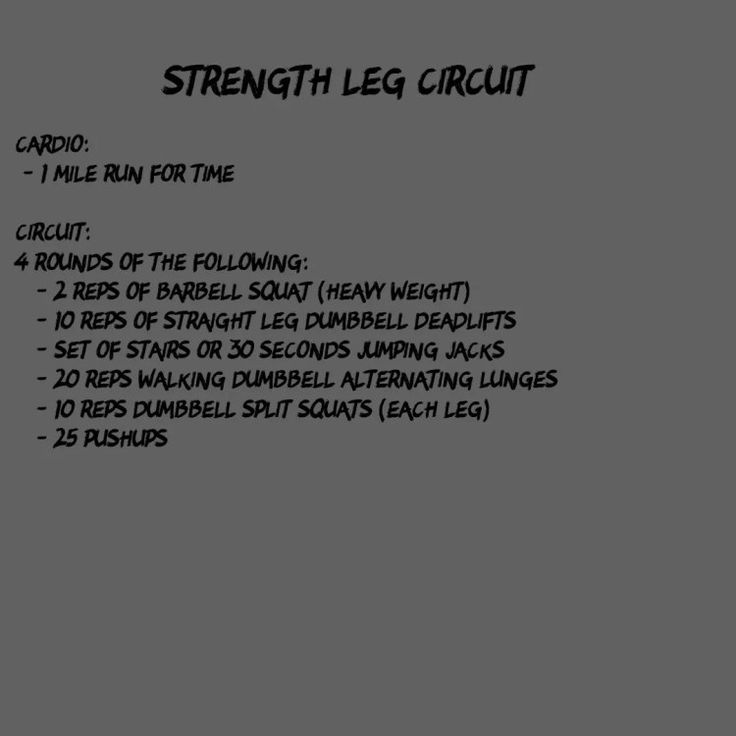 the instructions for strength leg circuit