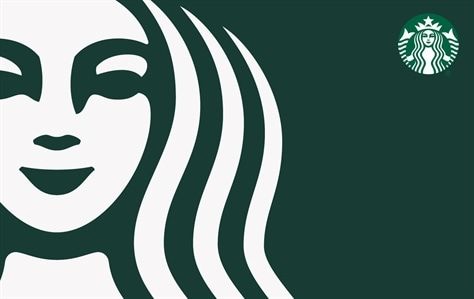 a starbucks logo with a woman's face in the center and coffee on the side