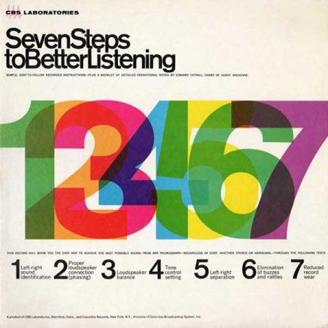 an advertisement for seven steps to better listening, featuring the numbers in different colors and sizes