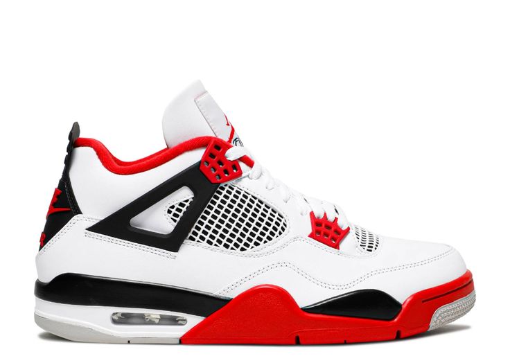 Air Jordan 4 Retro OG 'Fire Red' 2020 - Air Jordan - DC7770 160 - white/black/tech grey/fire red | Flight Club Jordan 4 Retro Fire Red, Jordan 4 Fire Red, Paterson Nj, Jordan 4’s, New Nike Air Force, Jordan 4s, Flight Club, Nike Waffle, Cute Nike Shoes