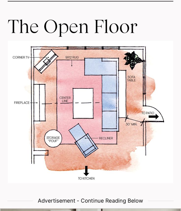 the open floor plan for an apartment with furniture and accessories in it, including a couch