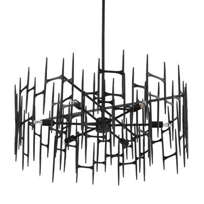 a chandelier made out of sticks on a white background