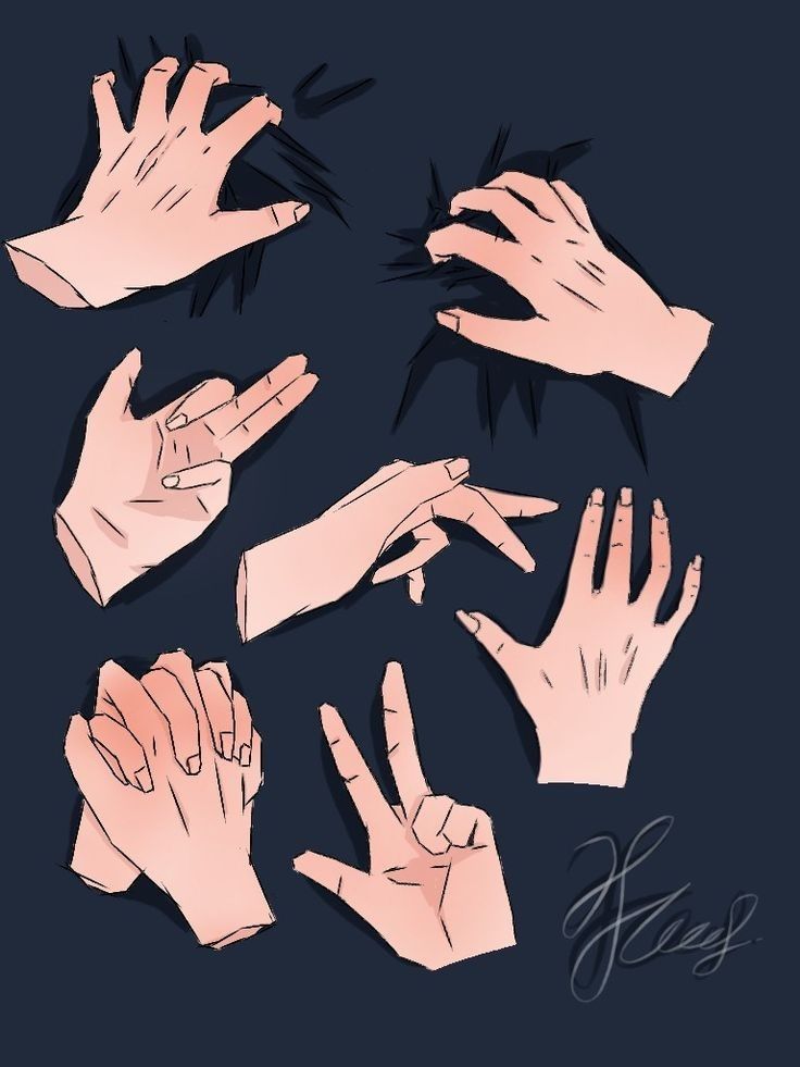 several hands are shown with their fingers extended