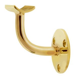 a brass plated hook on a white background