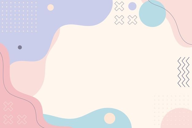 an abstract pink and blue background with lines, dots and shapes in pastel shades