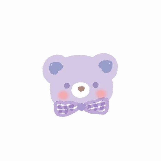 a purple teddy bear with a bow tie