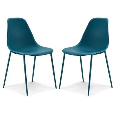 If you're looking for a sophisticated seat with urban appeal, look no further than the Isla Chair. Crafted of high-quality polypropylene in a powder-coated metal finish with a scooped seat and slender legs, the Isla is brimming with contemporary flair. Whether positioned behind a desk, grouped around a modern-style dining table or perched on a patio for open-air cocktails, this durable seat is sure to draw oohs and aahs from any crowd. Color: Ocean Teal. Wall Plant Shelves, Bible Study Room, Garage Living Space, Dining Room Tables And Chairs, Black Metal Dining Chairs, Poly And Bark, Poly & Bark, Plastic Dining Chairs, Large Tables