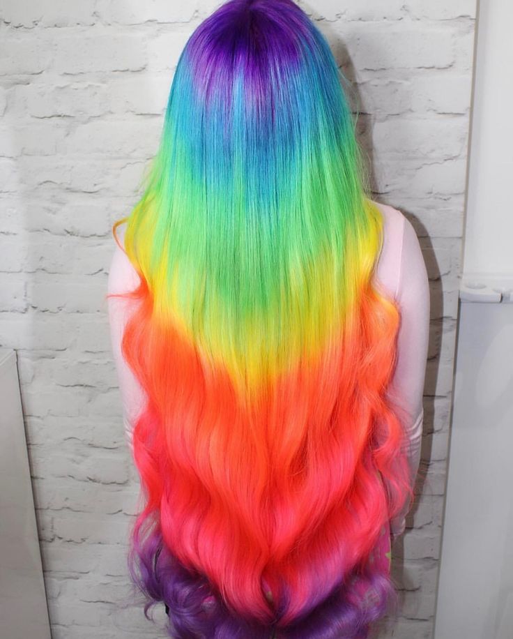 Peach Hair Colors, Unicorn Hair Color, Kawaii Hair, Fancy Hair, Rainbow Hair Color, Cute Hair Colors, Peach Hair, Neon Hair, Semi Permanent Hair Color