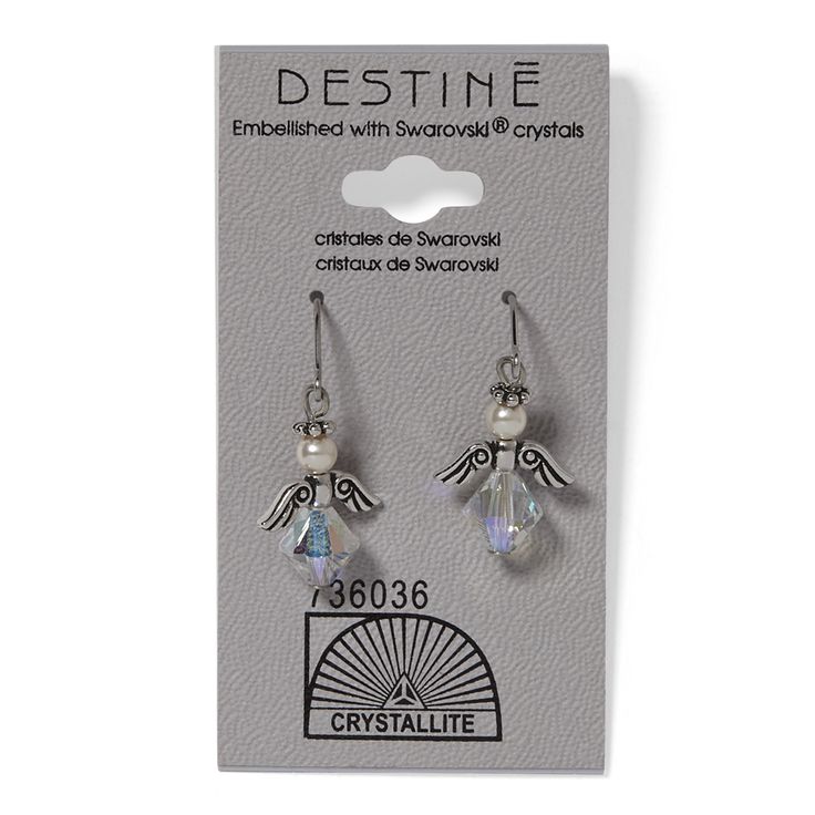 Destine Angel Dangle Earrings | Crystallite Destine Angel Dangle Earrings | Clear | Sally Beauty Wardrobe Fashion, Sally Beauty, Swarovski Stones, Drop Design, Drops Design, Austrian Crystal, Piercing Jewelry, Stones And Crystals, Body Jewelry