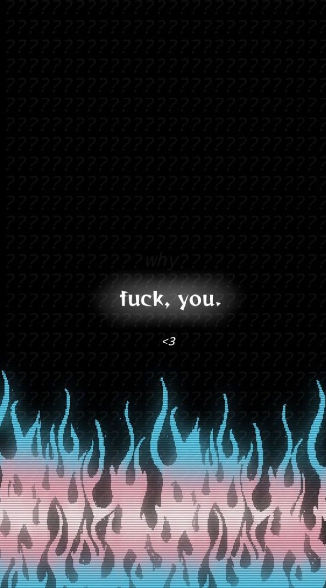 a black background with blue flames and the words tuck, you in white letters on it