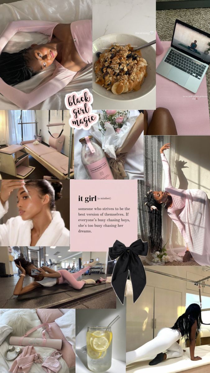 Black Girl Pink Pilates Princess 👸🏾🎀🥒🧘🏾‍♀️Follow my Pinterest With Love Porsha for more feminine inspiration. 🤍 featuring my love Camri 🫶🏾 #pinkpilatesprincess#pilates#pinkpilates#blackgirlpilates#pilatesinspiration#itgirl#blackgirlmagic Black Femininity Aesthetic, Femininity Aesthetic, Manifesting Vision Board, Pink Pilates Princess, Vision Board Wallpaper, Pretty Pink Princess, Pink Lifestyle, Pink Pilates, Black Princess