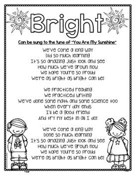 the bright poem is shown in black and white with an image of two children standing next to each other