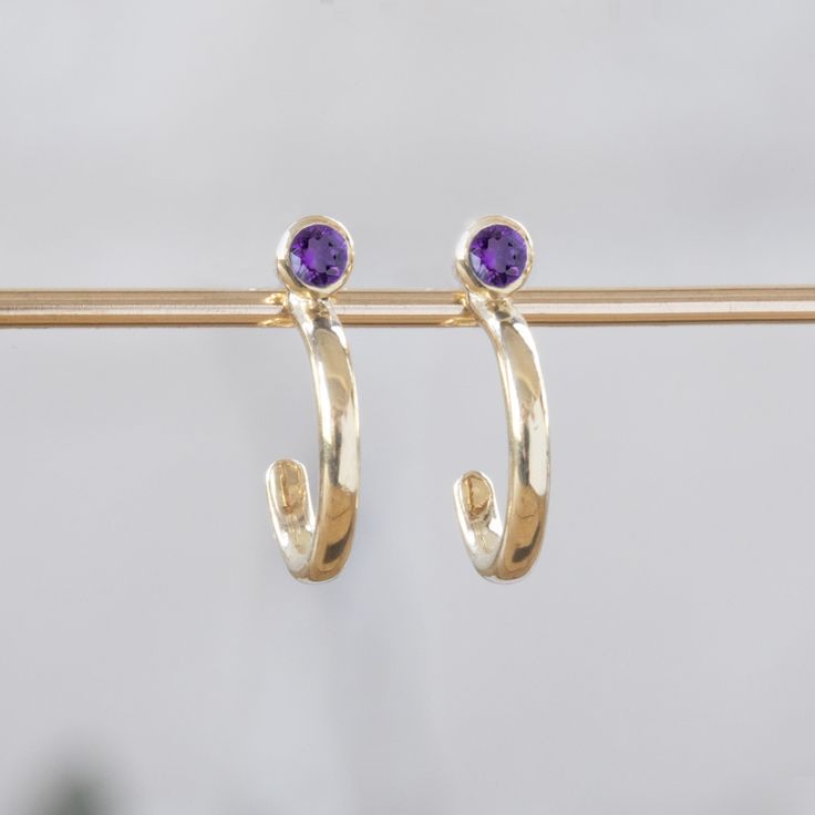 Custom Amethyst Birthstone Hoop Earrings | 14K Yellow Gold.
Displayed on bar Honor Yourself, Staple Earrings, Amethyst Birthstone, Yellow Rose, Metal Color, Bezel Setting, Birthstone, The One, Amethyst