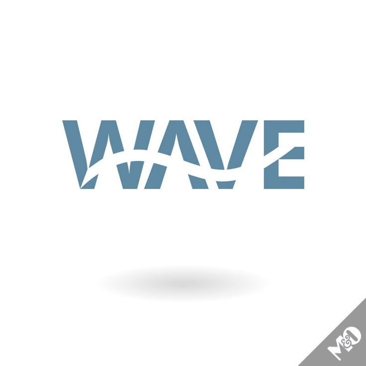 the word wave is made up of blue letters and lines on a white background with a shadow