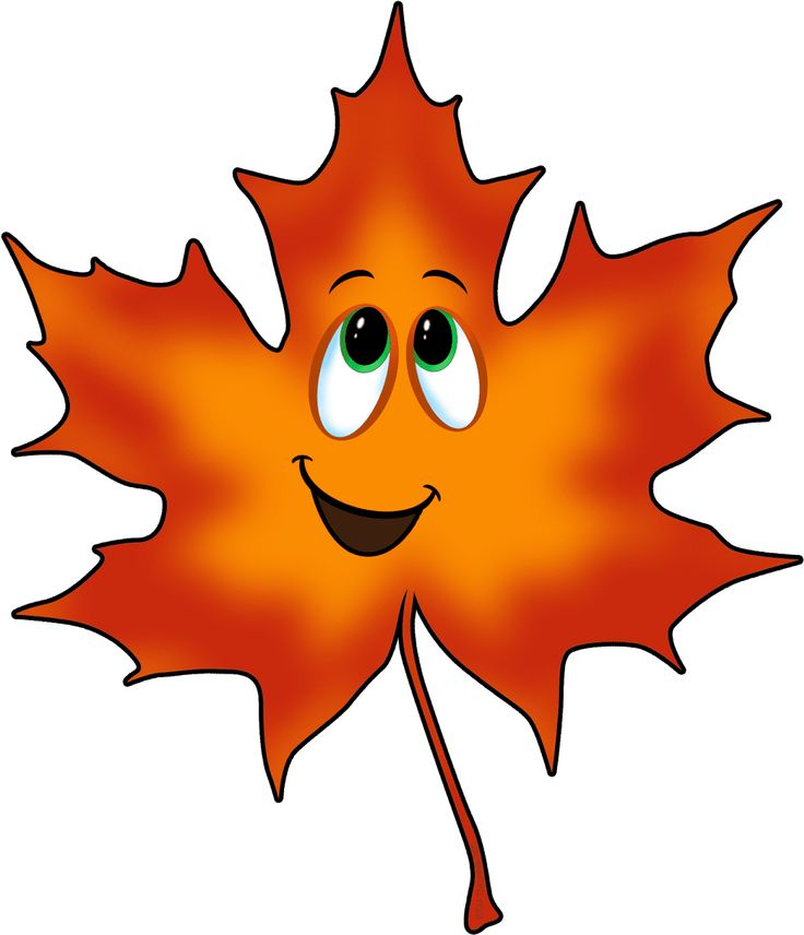 a cartoon maple leaf with eyes and smiling face