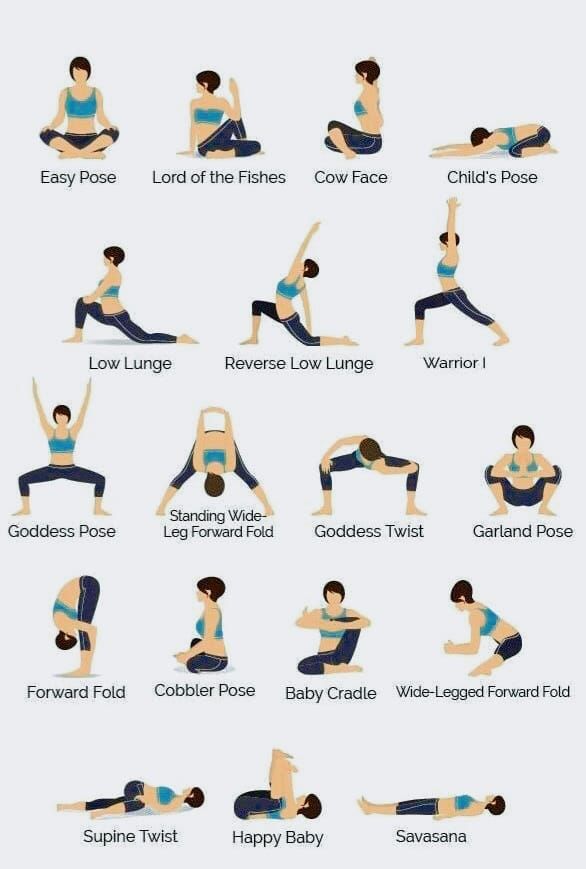 a woman doing yoga poses with the words, how to do it in different positions