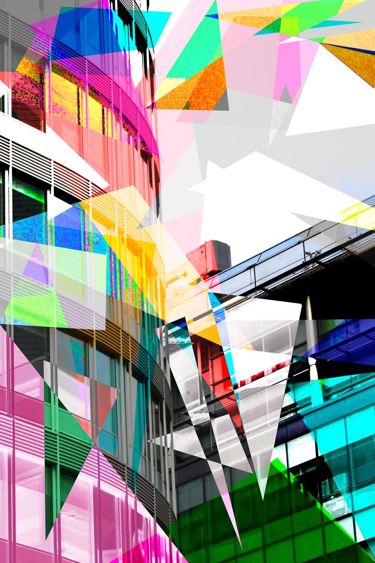 an abstract image of multicolored buildings in the city