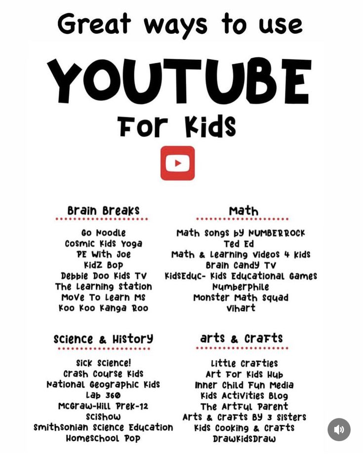 an advertisement with the words great ways to use youtube for kids