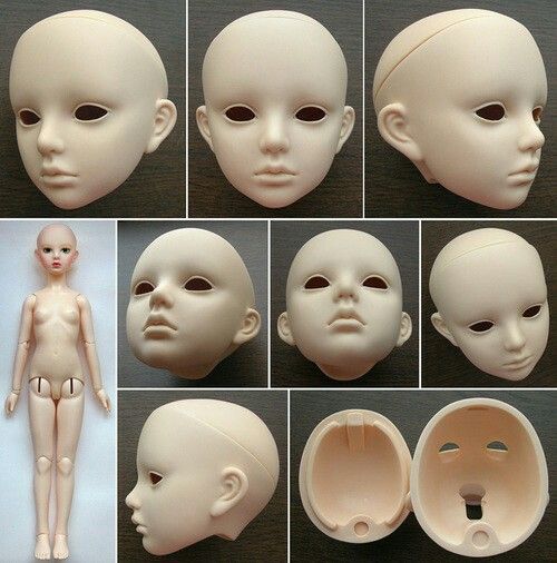 there are many different pictures of the same doll's head and body as well as instructions on how to make it