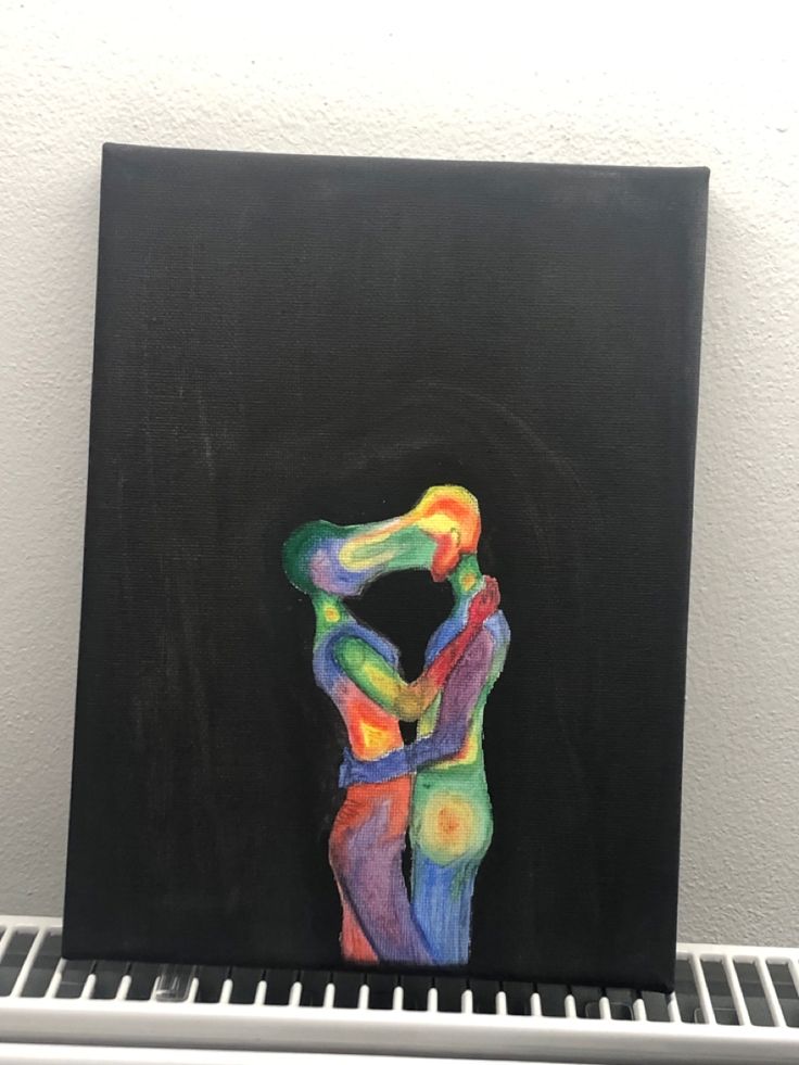 a painting of a person holding their head in one hand and the other hand behind them