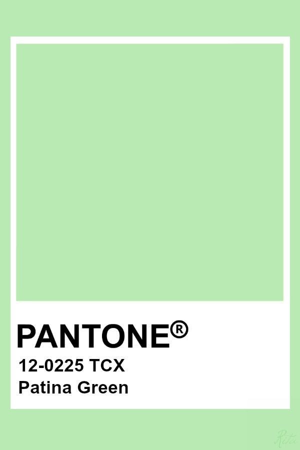 the pantone green paint color is shown