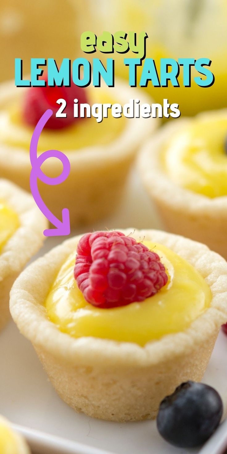 tart with raspberry on top Lemon Desserts Easy, Lemon Tarts, Lemon Tart Recipe, Lemon Dessert Recipes, Shower Desserts, Curd Recipe, Tart Recipe, Small Desserts, Sugar Cookie Dough