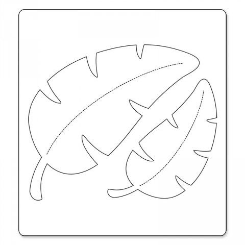 a black and white drawing of a leaf with lines on the leaves, which are cut out