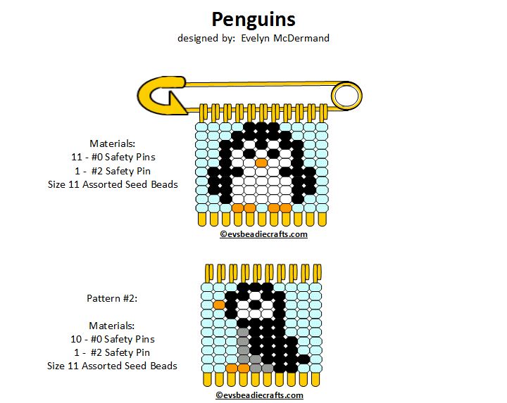 an image of the pattern for a beaded penguin