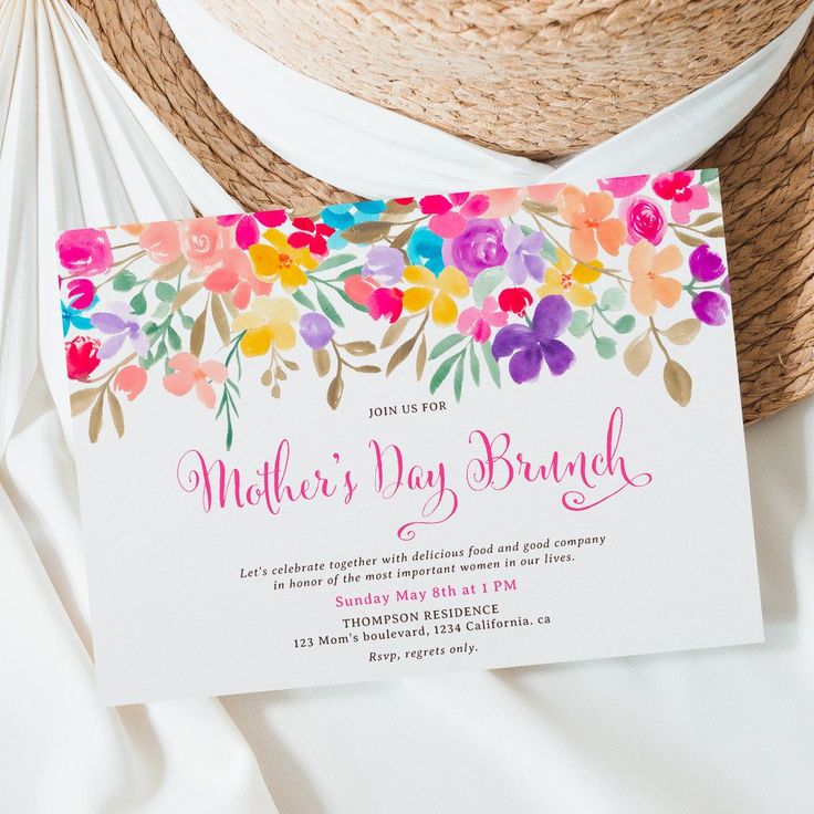 Painted garden wildflowers mother's day brunch Garden Wildflowers, Garden Wild, Bridal Shower Brunch Invitations, Mother Days Gift, Free Calligraphy Fonts, Pink Business Card, Summer Party Invitations, Mother's Day Brunch, Navy Blue Wedding Invitations