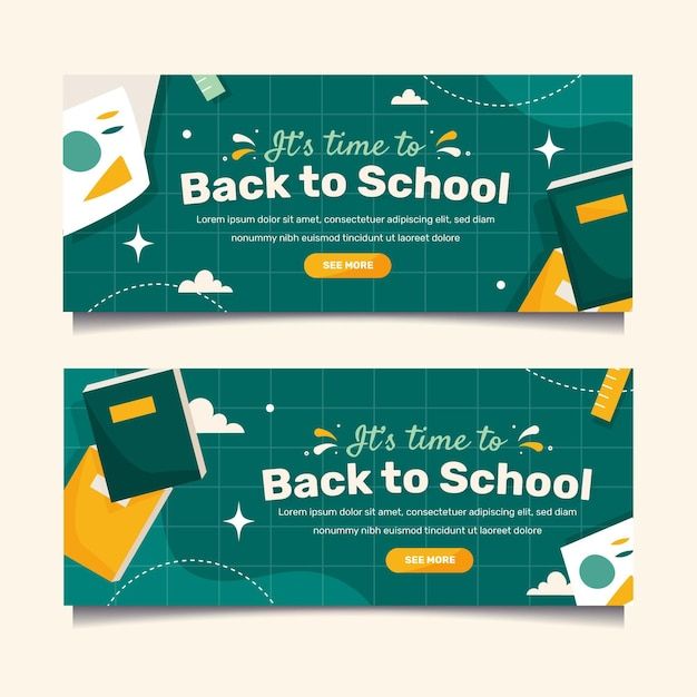 two banners for back to school