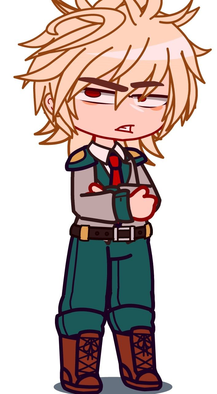 an anime character with blonde hair and green pants, holding his hands in his pockets