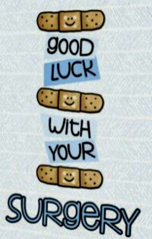 an image of some cookies with the words good luck with your surgery